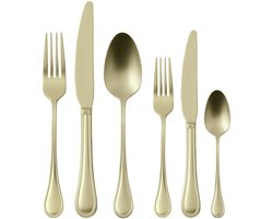 Sambonet - 36 Delig bestekset - S.H. Royal Antique Pvd Champagne - Klassiek - Stijlvol - Luxe bestek - Mat - Vaatwasbestendig - 6 persoons