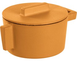 Sambonet - Gietijzer Braadpan Geel - 10 cm incl deksel