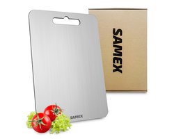 Samex® Snijplank - Titanium Gestabiliseerd Roestvrij Staal - Snijplank - 36x25cm - Vaatwasserbestendig - Cutting Board - Chopping Board - Antibacterieel
