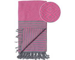 Samimi Hamamdoek Paars/grijs Strandlaken sneldrogend sauna badlaken