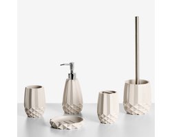 SAMIRIA - Badkameraccessoireset - Beige - Polyresin