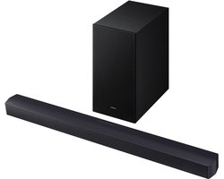 Samsung B-Series HW-B450F, 2.1 kanalen, DTS Virtual:X, Dolby 2.0, Dolby Audio, Adaptive Lite, Basversterking, Game Pro, Standaard, Uitbreiding van surround sound, Draadloos, Zwart, Titan Black