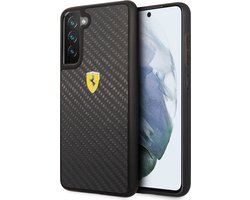 Samsung Galaxy S21 FE Backcase hoesje - Ferrari - Effen Zwart - Carbon