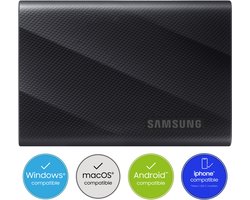 Samsung Portable T9 - Externe SSD - USB C 3.2 - Inclusief USB C en USB A kabel - Geschikt voor iPhone USB C - 4 TB