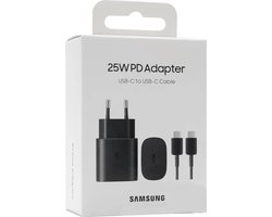 Samsung Universele USB-C adapter/oplader - Snellader 25W - Zwart - met kabel