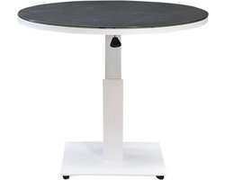San Sebastian lounge dining tuintafel 90 cm rond H50,5-H75 cm in hoogte verstelbaar wit