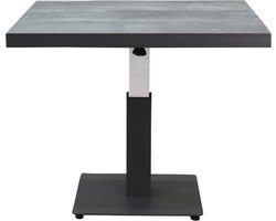 San Sebastian lounge dining tuintafel 90x90xH49,5-H74,5 cm in hoogte verstelbaar keramisch antraciet