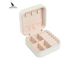 San Vitale ® - Luxe Sieradendoos - Bijouterie Kistje - Juwelendoos - Ring/Oorbellen/ Ketting/Horloge - Dames/ meisjes - Reisformaat - Wit