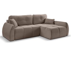 Sancho hoekbank bed rechts bruin-beige | Modulaire design hoeksofa