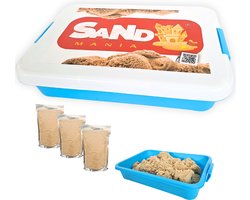 Sand Mania® kinetisch zand 3 KG - In speel- & Opbergbak - Beige / Naturel - Magisch Speelzand voor Kinderen - Montessori Sensorisch Speelgoed