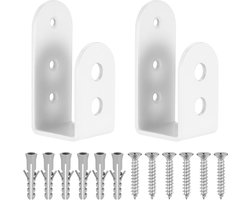 Sander Shop 2 stuks deur barricade klemmen U-beugels, U-vormige bar beveiligingssloten voor thuisschuur garagepoort deur versterking, past op 2 x 4 hout (2 stuks wit rond)