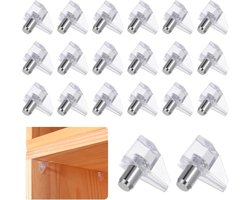 Sander Shop 20 Stuks 5 Millimeter Clear Plank Ondersteuning Peg Clear Plastic Vervanging Peg Kast Plank Ondersteunt Pins voor Keuken Meubels Boek Planken Ponsen Dakspaan Houder Vergrendelspelden