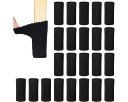 Sander Shop 24 stuks stoelpootdoppen, beschermkappen voor stoelpoten, schuine stoelpoten voor meubels, tafel, vloerbescherming, vermijd krassen en geluiden (zwart)