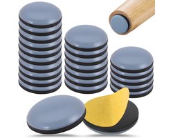 Sander Shop 24 Stuks Zelfklevende Teflon Glijders Voor Stoelen, ø 30 Mm Ptee Teflon Meubelglijders Tapijt, Stoelglijders voor Meubels, Kunststof Glijders voor Buiten, Tapijtglijders Set Bescherming Vloer