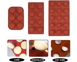 Sander Shop 3 Stuks Siliconen Vormen Halve Bol,Bolvormen Siliconen Vormen, Bolvorm, Flexibele Chocoladevorm, Gelei Siliconen Vorm Bol,Chocoladevorm Siliconen Bol,Halve Bol,Siliconen Vorm Voor Cake,Gelei,Chocolade