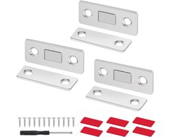 Sander Shop 3 stuks ultradunne deurmagneten, zelfklevend, magnetische snapper magneten voor kastdeuren, meubels, kastmagneten, sterke kastmagneten, magneetsluiting, laden, magneet, deursluiter