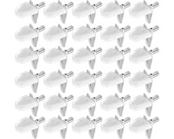 Sander Shop 30 stuks planksteunen, 3 mm plank beugel haringen plastic plank ondersteuning stud haringen duidelijke plank ondersteuning pinnen plank ondersteuning studs voor boekenkast meubels keuken