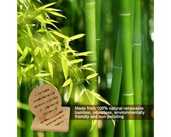 Sander Shop 4-delige set bamboe pannenonderzetters, antislip en hittebestendig voor potten, pannen, kommen en meer