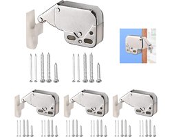 Sander Shop 4 Stks Touch Catch Latch, Automatische veervergrendeling, Veerslot, Mini Latch Automatische Lente Catch, voor Raamschuur Gate Kabinet Kast Deuren