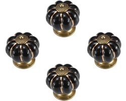 Sander Shop 4 Stks Zinklegering Kastdeurgrepen Kleurrijke Garderobe Handgrepen Cartoon Keramiek Knoppen Pompoenvormige Meubelgrepen 6 Kleuren voor Kinderkamers -zwart