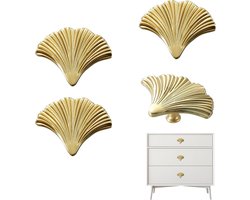 Sander Shop 4 Stuks gouden kastknoppen, messing deurknoppen, kastknoppen goud, kastdeurgrepen met één gat, vintage meubelknoppen, gouden keukengrepen (Goud)