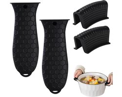 Sander Shop 4 stuks siliconen handgrepen voor potten en pannen - Pothandgrepen met hitteschild voor ovenschotels, gietijzeren koekenpannen, keuken en koken