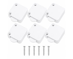 Sander Shop 6 stuks Kastlamp schakelaar, 250V 2A kledingkast-aanraakschakelaars, normaal gesloten deurcontactschakelaar, voor meubeldeur, meubelschakelaar, barschakelaar, LED