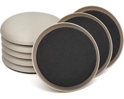 Sander Shop 8 stuks 3,5 inch meubelschuifregelaars, meubelschuifregelaars pads voor hardhouten vloeren, stoelpoten, vloerbeschermers, zware meubelverhuizers schuifregelaars, verplaatsen meubels gemakkelijk en