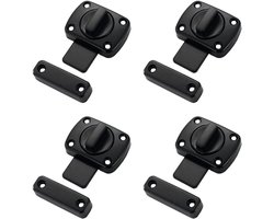 Sander Shop Badkamer Deur Toiletdeur Sloten 55x40mm Draaibare Bout Slot voor Huisdieren Poort Deurslot Zink Legering voor Meubels Kastraam Mat Zwart 4 Stuks