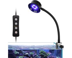 Sander Shop Clip On zeewater LED-verlichting, 30W zoutwater aquarium LED-licht, volledig spectrum aquarium licht LED reef zoutwater met instelbare helderheid, 3 tijdinstellingen voor koraal marine tank