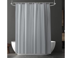 Sander Shop Douchegordijn Anti-Schimmel, Peva Waterdichte Badgordijnen, Schimmelbestendige Badkamer Douchegordijnen Met 12 Haken, Witte Badgordijnen Met Metalen Roestvrije Oogjes (Grijs)