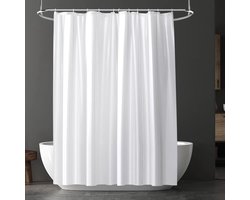 Sander Shop Douchegordijn Anti-Schimmel, Peva Waterdichte Badgordijnen, Schimmelbestendige Badkamer Douchegordijnen Met 12 Haken, Witte Badgordijnen Met Metalen Roestvrije Oogjes (Wit)