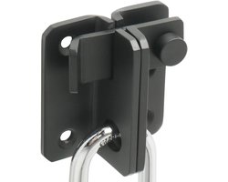 Sander Shop Flip Latch Hasp Roestvrij Staal Deurslot Klein Slot met Gat Voor Hangslot Veiligheidsdeurslot Voor Deur, Raam, Kast en Tuin, Matzwarte Afwerking-zwart