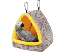 Sander Shop Groot Winter Warm Vogelnest Huis, Comfortabel Vogelbed voor kooi met Mat, Hangmat Schuur Hideaway Hut voor Ara's Afrikaanse Grijze Amazone Papegaaien