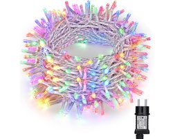 Sander Shop Kerstverlichting voor buiten, 20 m, 200 leds, kleurrijk, indoor decoratie, lichtketting, stroom, 8 modi, waterdicht, zilverdraad, kerstboomverlichting voor verjaardagsfeest, binnen