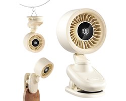 Sander Shop Kleine USB Tafelventilator met Clip – Mini Ventilator met Oplaadbare Batterij, Oscillatie, Timer, Traploze Snelheid & Fluisterstil – Clipventilator voor Bureau, Bed, Kantoor, Tafel & Kamperen