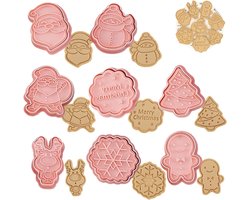 Sander Shop Koekjesvormen Voor Kinderen Kerstmis Koekjessnijders 8 Stuks Cartoon Uitsteekvormpjes, 3D Kunststof Kerstvorm Keuken Bakken Set Cake Fondant Taartdecoratie