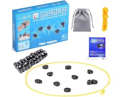 Sander Shop Magneetspel, tafelspellen, magnetisch schaakspel, 24 stuks magneetstenen, spel, tafel, tafelspel, spel, magneetschaakspel, reizen, magnetische schaakspel
