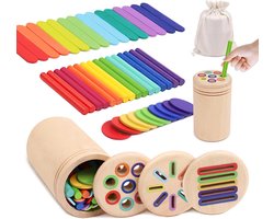 Sander Shop Montessori Speelgoed vanaf 1 jaar, 3-in-1 houten houten speelgoed vanaf 1, 2, 3 jaar, Montessori peuterspeelgoed, sensorisch, kinderspeelgoed, motoriekspeelgoed, baby, educatief speelgoed, cadeau