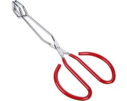 Sander Shop RVS schaartang, robuuste kooktang met zachte handgrepen (1, rood 10")