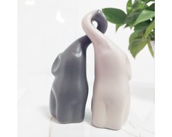 Sander Shop Verliefde Olifanten, Decoratief Figuur, Olifantenpaar van Keramiek, Harmonieuze Olifant, Wordt Gebruikt voor Huishoudtextiel, Dierendecoraties, Liefdesgeschenken