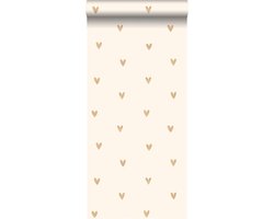 Sanders & Sanders behang hartjes beige en goud - 53 cm x 10.05 m - 935268
