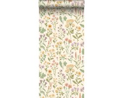 Sanders & Sanders behang veldbloemen geel en groen - 50 x 900 cm - 935378
