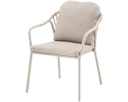 Sandora dining tuinstoel aluminium latte stapelbaar