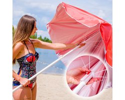 SANDOS Parasol - Strand - Dubbel Materiaal - UV-Bescherming - Opvouwbaar