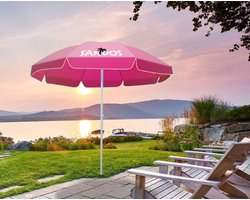 SANDOS - Parasol voor op het Strand - Rood - Verkort - UV-bescherming - Waterdicht