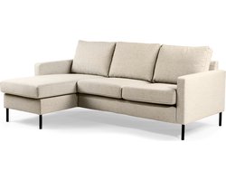 Sandra 3-zitsbank stof links/rechts beige