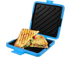 Sandwich bakvorm - Compacte bakvormen - Voor magnetrons - Gemakkelijk schoon te maken en op te bergen - Hittebestendige materialen - Voor het bereiden van ontbijt | gegrilde kaas en snacks - Blauw