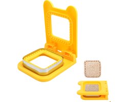 Sandwichsnijder - Sandwich Sealer - Uitsteekvormen Voor Kinderen - Decruster - Sandwiches-Tool - Sandwichmaker - Sandwich Gereedschap - Voor Het Maken Van Sandwiches Hamburgercake - Voor Kinderen Lunchbox - Roestvrij Staal - Geel Vierkant
