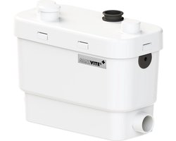 Sanibroyeur Sanivite vuilwaterpomp voor keuken douche bad bidet en wastafel opvoerhoogte 5m of horizontaal 50m wit